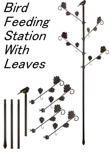 Bird feeder pole - feeder, w/