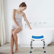 Bath Stool Height Adjustable Padded Shower Seat Bathroom Disability Aid Chair