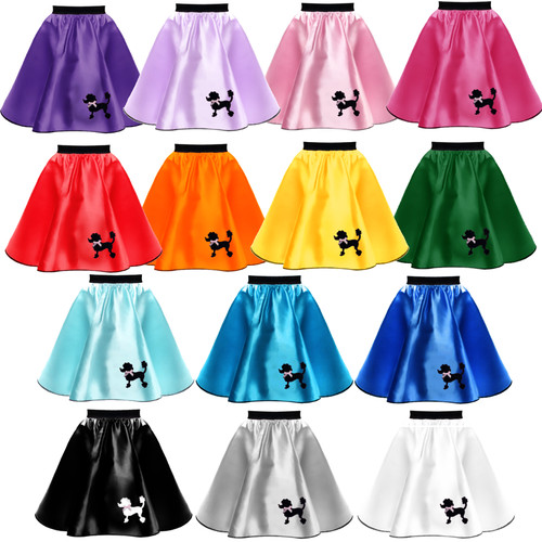 Womens satin poodle skirt - satin,