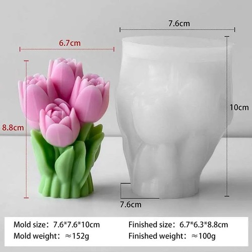 Tulip3d flower silicone - pc,