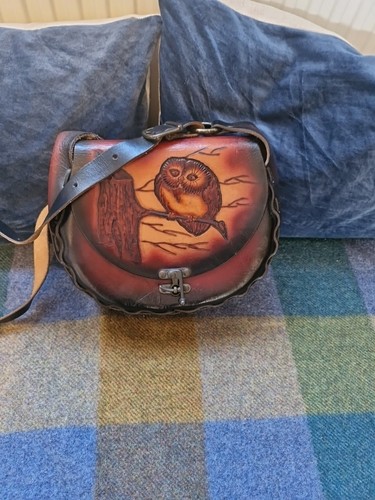 Hand stiched crossbody leather - hand,