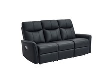 LAZY BOY BLACK BONDED RECLINER LEATHER SOFA  SUITES SETTEE THREE 3  SEATER
