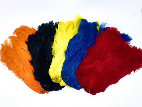 Dyed hen neck fly - neck, tying