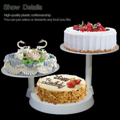 Tier white plastic cake - white,