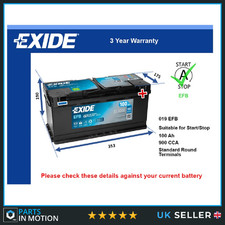 EFB Car Battery EL1000 Exide