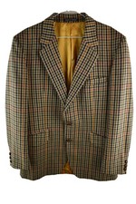 John G HArdy All Wool Mens Check Sports Jacket Blazer Size 40R Button Hunting