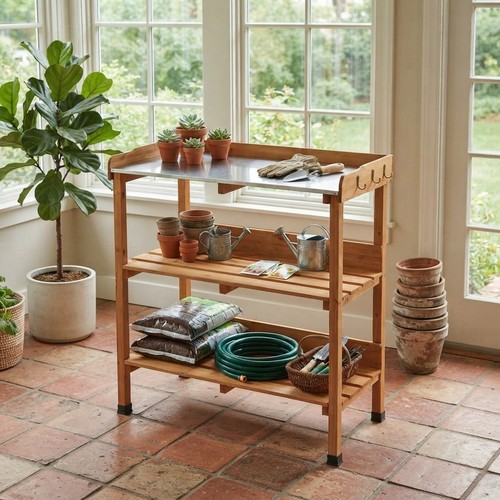 Elegant wooden potting - elegant, table