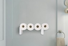 Modern Black Toilet Paper Roll Holder | Wall Mounted Poop Design | 3D Printed