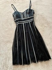 Debut Y 2K vintage black mesh striped dress - size 10