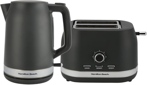 Elegant black matt toaster - black,