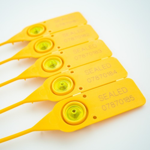 Yellow plastic security seals - yellow,