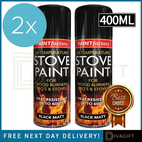 Black stove paint 400ml - stove,