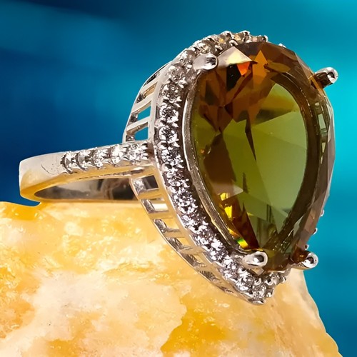 925 silver sultanite drop ring - 925,