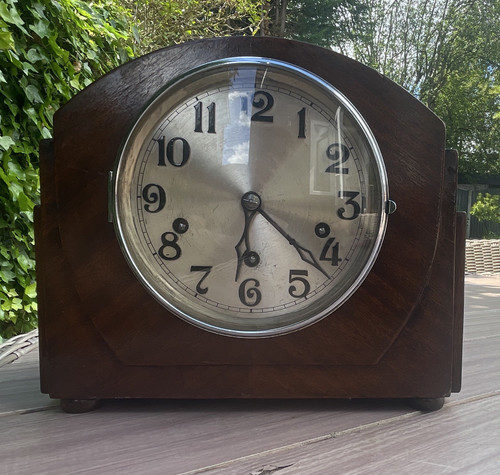Wooden arch mantel clock - wooden,