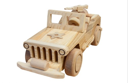 Wooden car army truck toy - wooden,