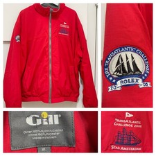 GILL Mens Nylon Sailing Crew Yatching Jacket Red XL Transatlantic Challenge RARE