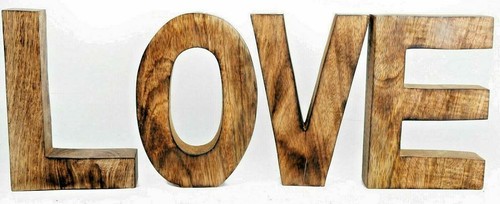 Large wooden love word - love, letters