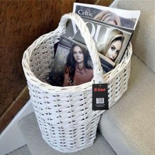 White oval wicker stair - white,
