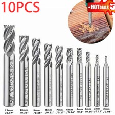 10Pcs 4 Slot Flute End Mill
