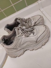 Well Worn Thrashed Primark White Platform Trainers Size 6 Women NEED GONE ASAP