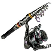 Carbon Fiber Fishing Rod And Reel Combo Super Hard Telescopic Spinning Reel Kit