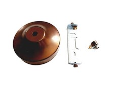 Antique Brass Ceiling Rose With Matching Cord Grip And Strap Bracket 100mm Width