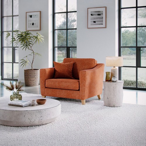 Roma chenille snuggle armchair - chenille,