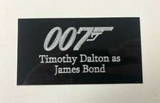 Timothy Dalton - 130x70mm Engraved Plaque for Signed 007 James Bond Memorabilia