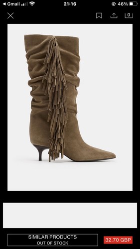 Zara suede fringed boots rrp - ,