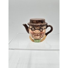 MINITURE 2 SIDED TOBY FACE TEAPOT HAND PAINTED ARTONE ENGLAND 2"