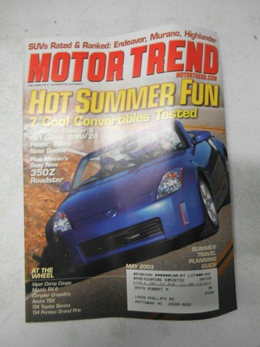 Motor trend magazine may - motor,