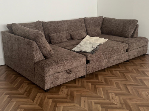 Corner fabric sofa bed - fabric,