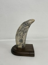Scrimshaw Sperm whale tooth resin REPRODUCTION "NASSAU 1835