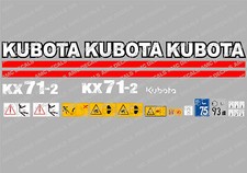 KUBOTA KX71-2 MINI DIGGER COMPLETE DECAL SET WITH SAFETY WARNING SIGNS