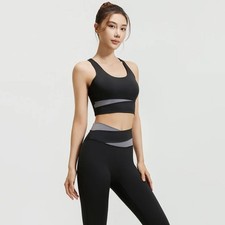 Belly Control Color Block Yoga Set Slim-Fit Workout Outfit  Summer Wear