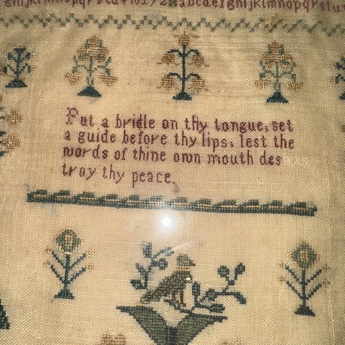 Georgian needlework sampler - needlework,