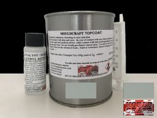 LIGHT GREY TOPCOAT FLOWCOAT  1kg kit -  FOR FIBREGLASS MOULDS BOAT REPAIR etc..