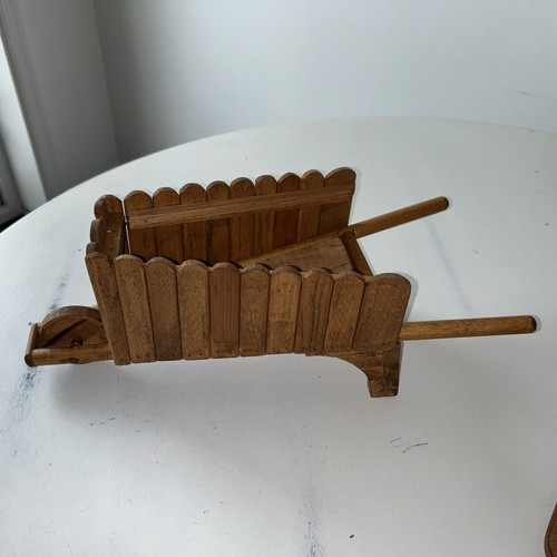 Wood wheelbarrow planter - wood,