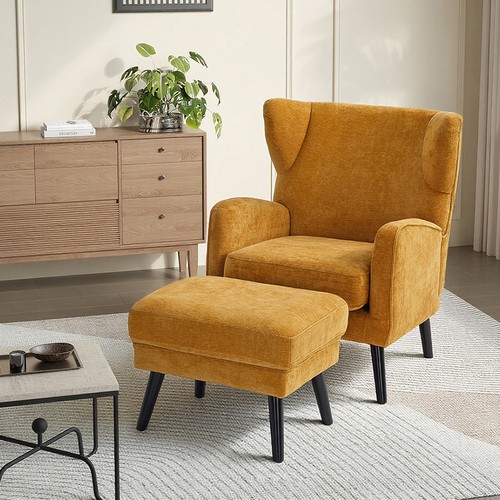 Accent chair with footstool - chair,