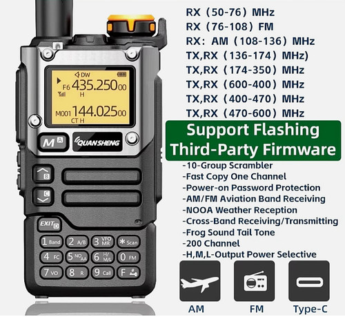 Portable walkie talkie k5 - walkie, uv