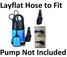 Layflat Hose To Fit Submersible Water Pumps Outlets Reducers Select Length