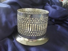 Vintage Silver Plated WINE/CHAMPAGNE BOTTLE COASTER - Galleried  3"