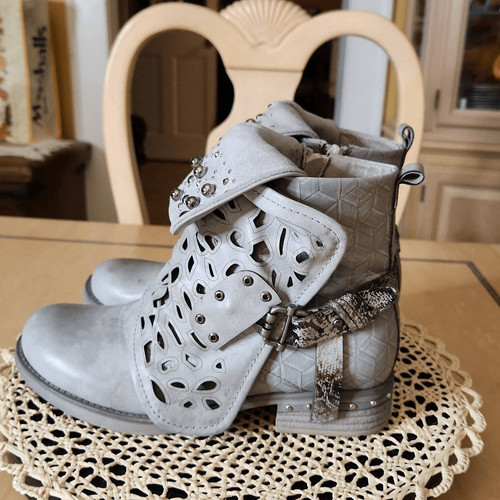 Motorcycle gray studded combat - motorcycle,