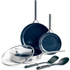 Blue Diamond Cookware Set 6 PC Frying Pan Skillet Utensils Non-Stick (Open Box)
