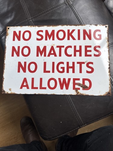 Vintage enamel smoking - smoking, sign