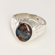 Sterling Silver Men’s Opal