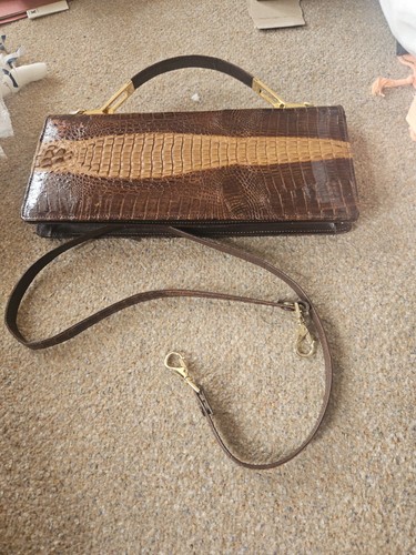 Vintage crocodile skin handbag - skin,