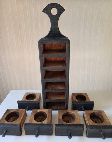 Primitive vintage wooden spice - wooden,
