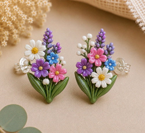 Wildflower stud earrings - wildflower,
