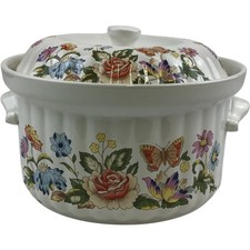 Aynsley Hystyle Floral Casserole Pot Oven To Tableware England